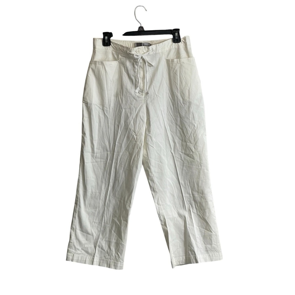NWT Sag Harbor Sz 14 Crop High Rise Drawstring Stretch Casual Cotton